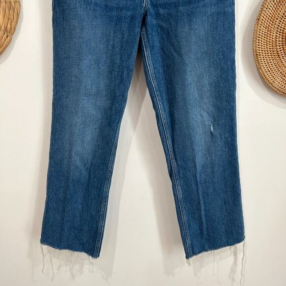 Abercrombie Blue Straight Leg The 90s Straight Low Rise Jeans 27 / 4 LONG - Picture 4 of 5